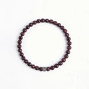 Dark Poppy Jasper 4mm 925 Sterling Silver Bracelet