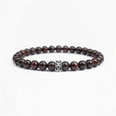 Dark Poppy Jasper 6mm 925 Sterling Silver Bracelet