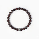 Dark Poppy Jasper 6mm 925 Sterling Silver Bracelet