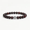 Dark Poppy Jasper 8mm 925 Sterling Silver Bracelet