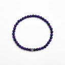Purple Tiger Eye 4mm 925 Sterling Silver Bracelet
