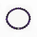 Purple Tigers Eye 6mm 925 Sterling Silver Bracelet