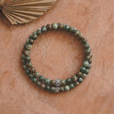 Rainforest Jasper 4mm 925 Sterling Silver Bracelet