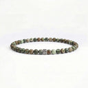 Rainforest Jasper 4mm 925 Sterling Silver Bracelet
