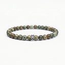 Rainforest Jasper 6mm 925 Sterling Silver Bracelet