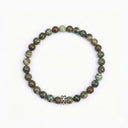 Rainforest Jasper 6mm 925 Sterling Silver Bracelet