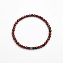 Red Tigers Eye 4mm 925 Sterling Silver Bracelet
