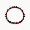 Red Tigers Eye 6mm 925 Sterling Silver Bracelet