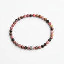 Rhodonite 4mm 925 Sterling Silver Bracelet