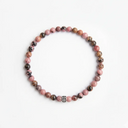 Rhodonite 4mm 925 Sterling Silver Bracelet