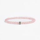 Rose quartz small beaded bracelet with sterling silver bead