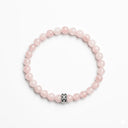 Rose Quartz 6mm 925 Sterling Silver Bracelet
