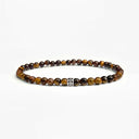 Tigers eye small beaded bracelet with sterling silver bead