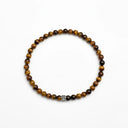 Tigers Eye 4mm 925 Sterling Silver Bracelet