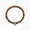 Tigers Eye 925 Sterling Silver Skull Bracelet