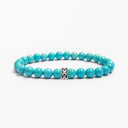 Turquoise beaded bracelet with sterling silver bead