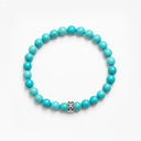 Turquoise 6mm 925 Sterling Silver Bracelet